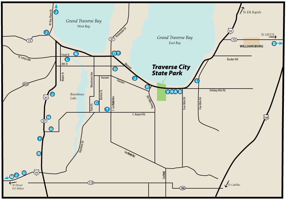 TRAVERSE CITY STATE PARK Shoreline Visitors Guide   TC Ad 